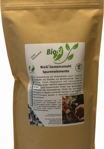 BioSi®Gesteinsmehl - Spurenelemente - verbessert den Boden durch Quellstoffe, 1 kg